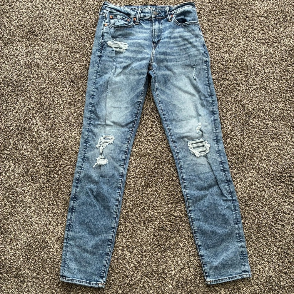 American Eagle AirFlex Men's 30x34 Distressed Blue Denim Jeans